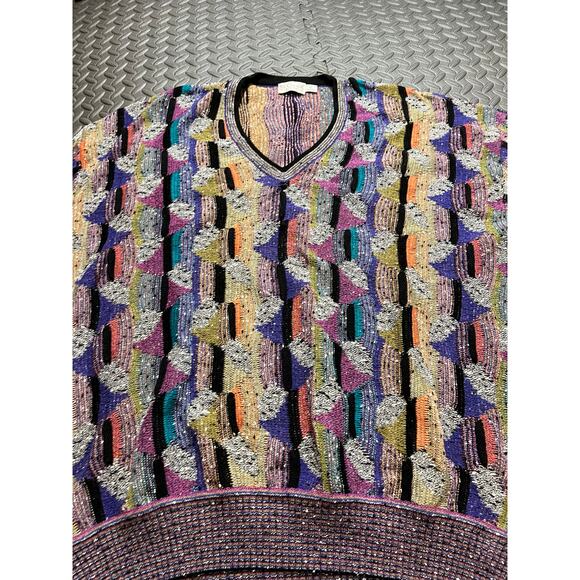 90s vintage St. Croix Shop oversized‎ coogi style jumper abstract design size M - Picture 2 of 8